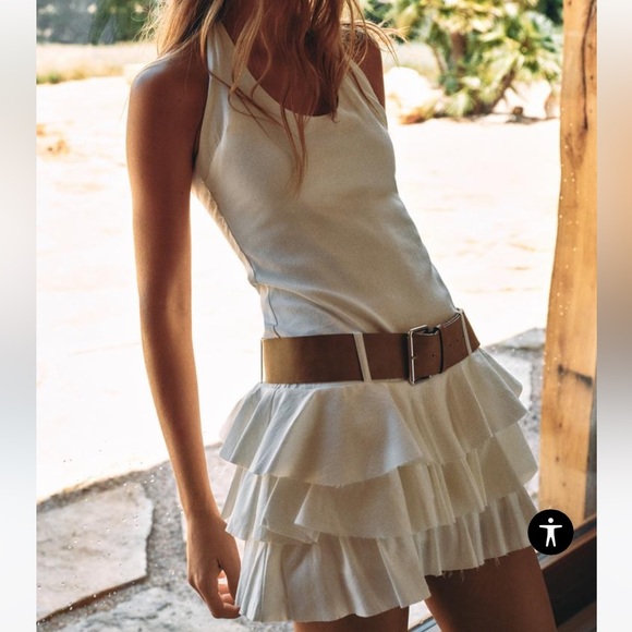 Zara Belted Ruffle Dress - Picture 1 of 1